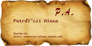 Petróczi Alexa névjegykártya